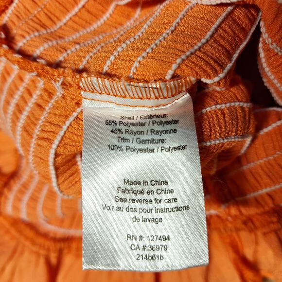 Heartloom Shirred bloon sleeve smocked blouse pastel orange lace princess boho - Picture 5 of 7